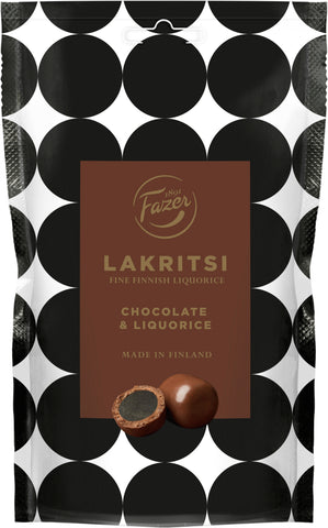 Fazer Lakritsi Chocolate Covered Licorice, 140g -  Case of 21