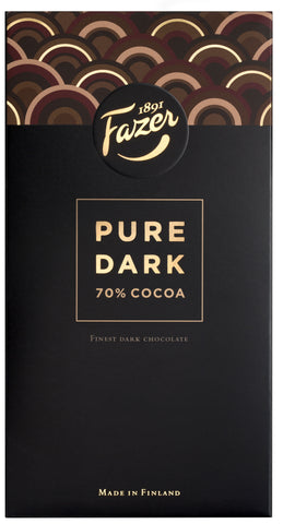 Fazer Pure Dark Chocolate Bar, 70% Cocoa, 95g