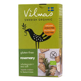 Vilmas Gluten-Free Rosemary Wholegrain+Sea Salt Organic Crackers, 90g - Case of 10