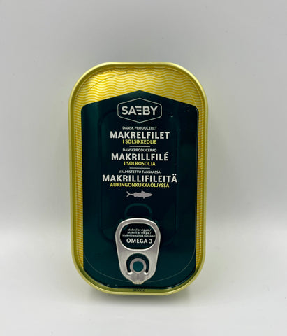 Saeby Mackerel Fillets in Sunflower Oil, 125g - Case of 20