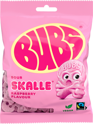 Bubs Sour Skull Raspberry candies, 90g