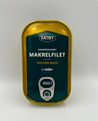 Saeby Mackerel Fillets in Mustard Sauce, 125g - Case of 12