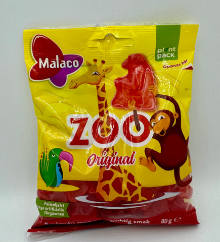 Malaco Zoo Original Fruit Flavoured Gummies, 80g
