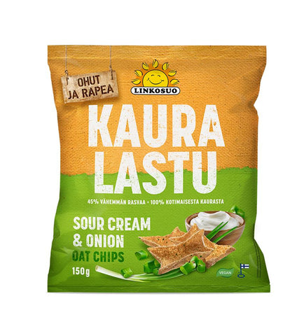 Linkosuo Sour Cream & Onion Oat Chips, 150g