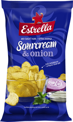 Estrella Potato Chips Sour Cream and Onion, 175g