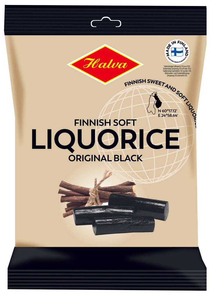 Halva Finnish Soft Original Black Licorice, 200g Viking Foods