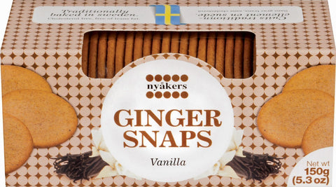 Nyåkers Ginger Snaps Vanilla, 150g - Case of 12