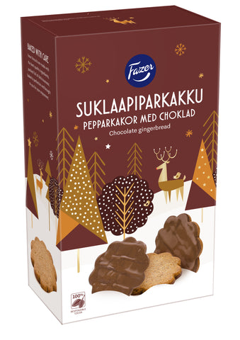 Fazer Gingerbread Cookies with Chocolate, 175g