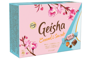 Fazer Geisha Caramel & Sea Salt Chocolates Box, 150g - Case of 12