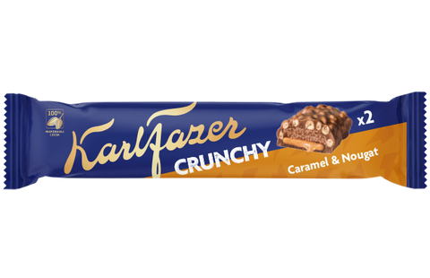 Fazer Crunchy Caramel & Nougat Candy Bar, 55g - Case of 20