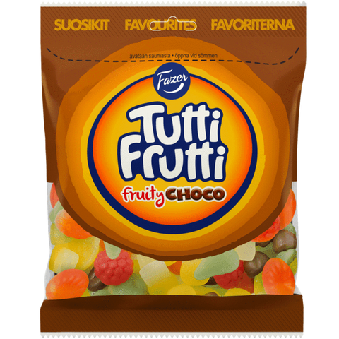 Fazer Tutti Frutti Fruity Choco, 180g - Case of 21