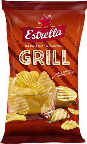 Estrella Potato Chips Grill, 175g - Case of 21