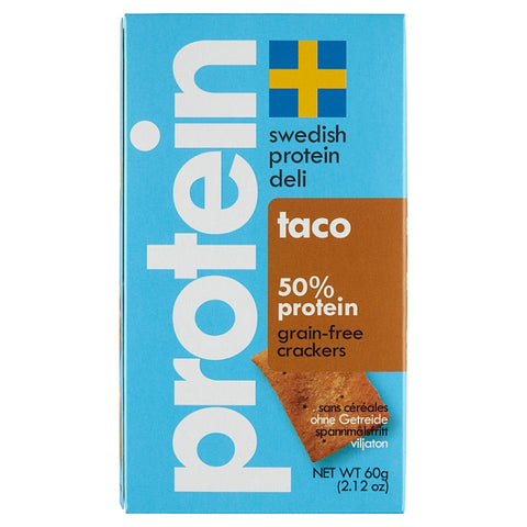 Swedish Protein Deli 50% Protein Grain-Free Taco Flavoured Crackers, 60g - Case of 10